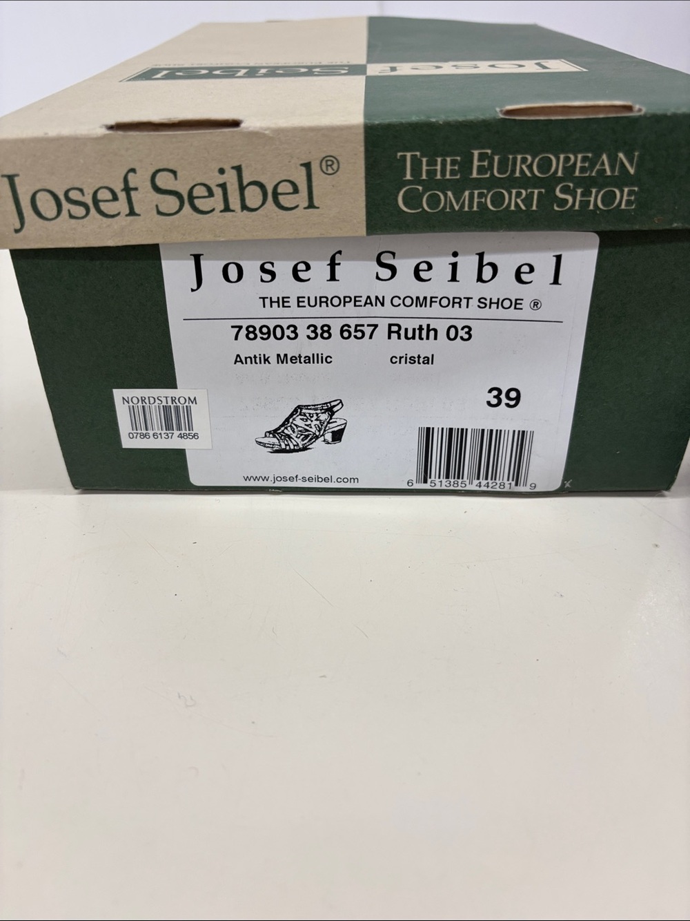 Josef Seibel Metallic Silver Cutout Slingback Heels - Picture 8 of 8
